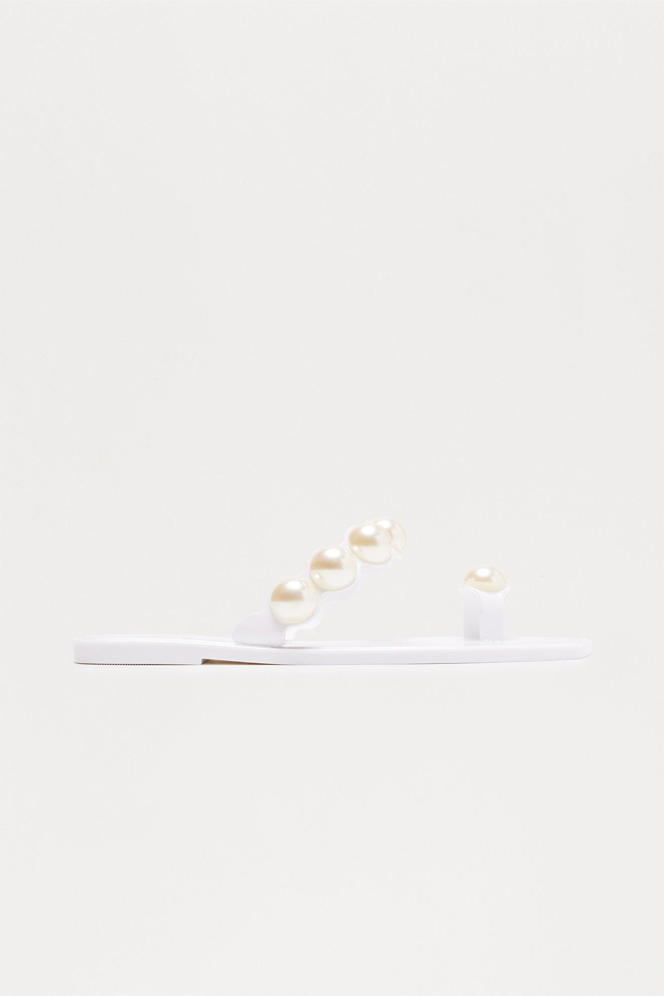 Radiate Toe Ring Jelly Sandals - White Product Image
