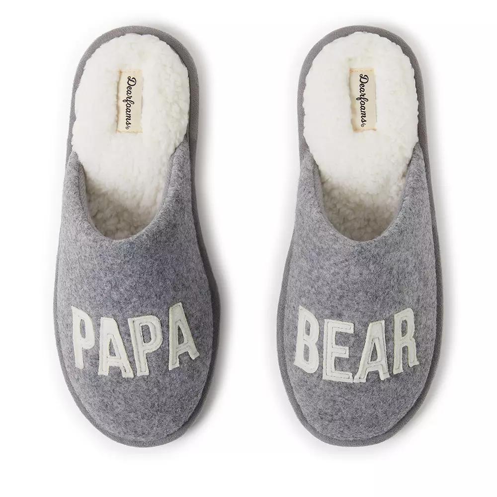 Dearfoams Carson Family Mens Scuff Slippers Light Grey Gray Product Image