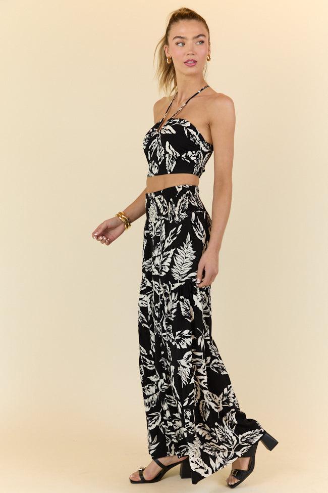 Palm Dreams Leaf Print Black Set FINAL SALE Product Image