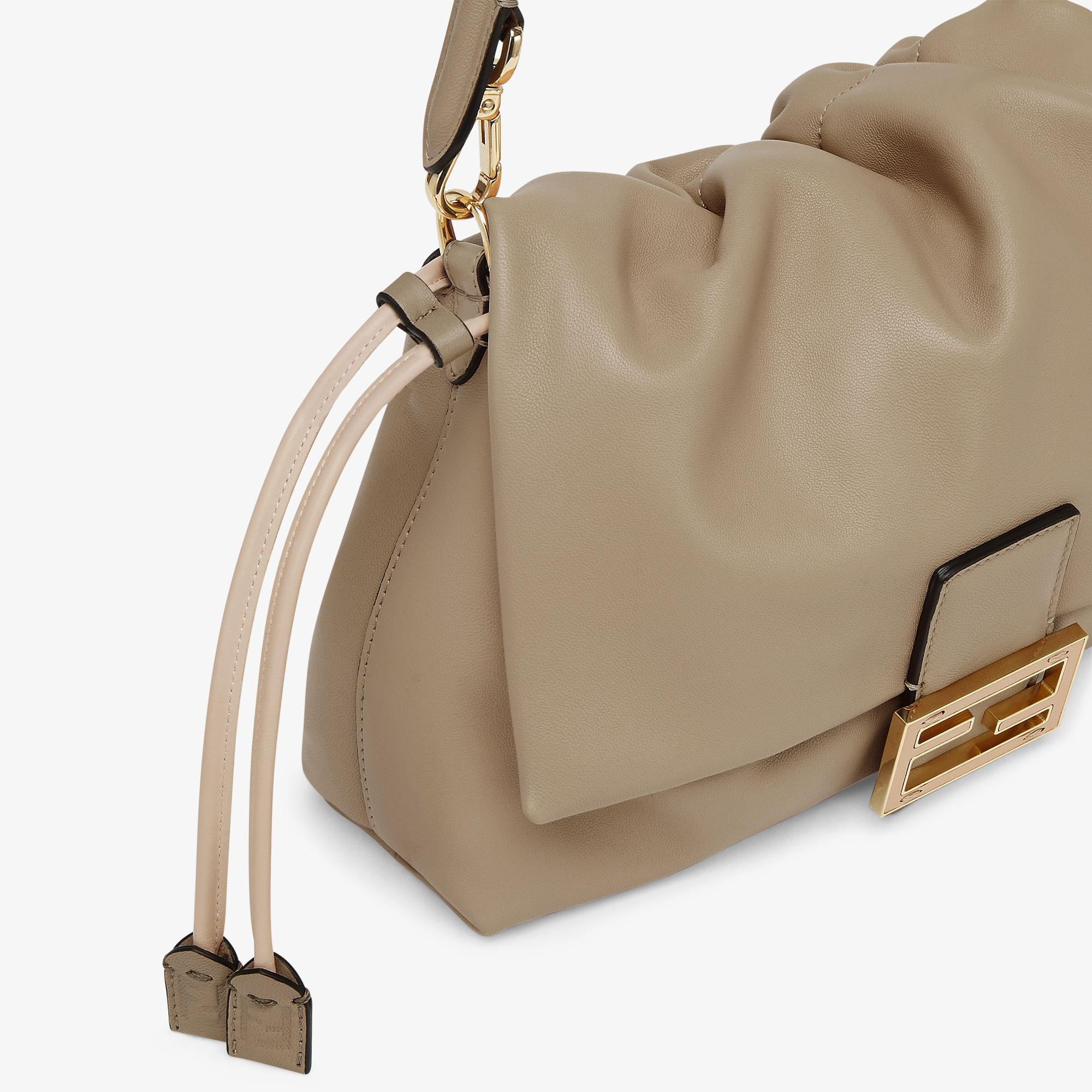 Mamma Baguette MediumDove gray nappa leather bag Product Image
