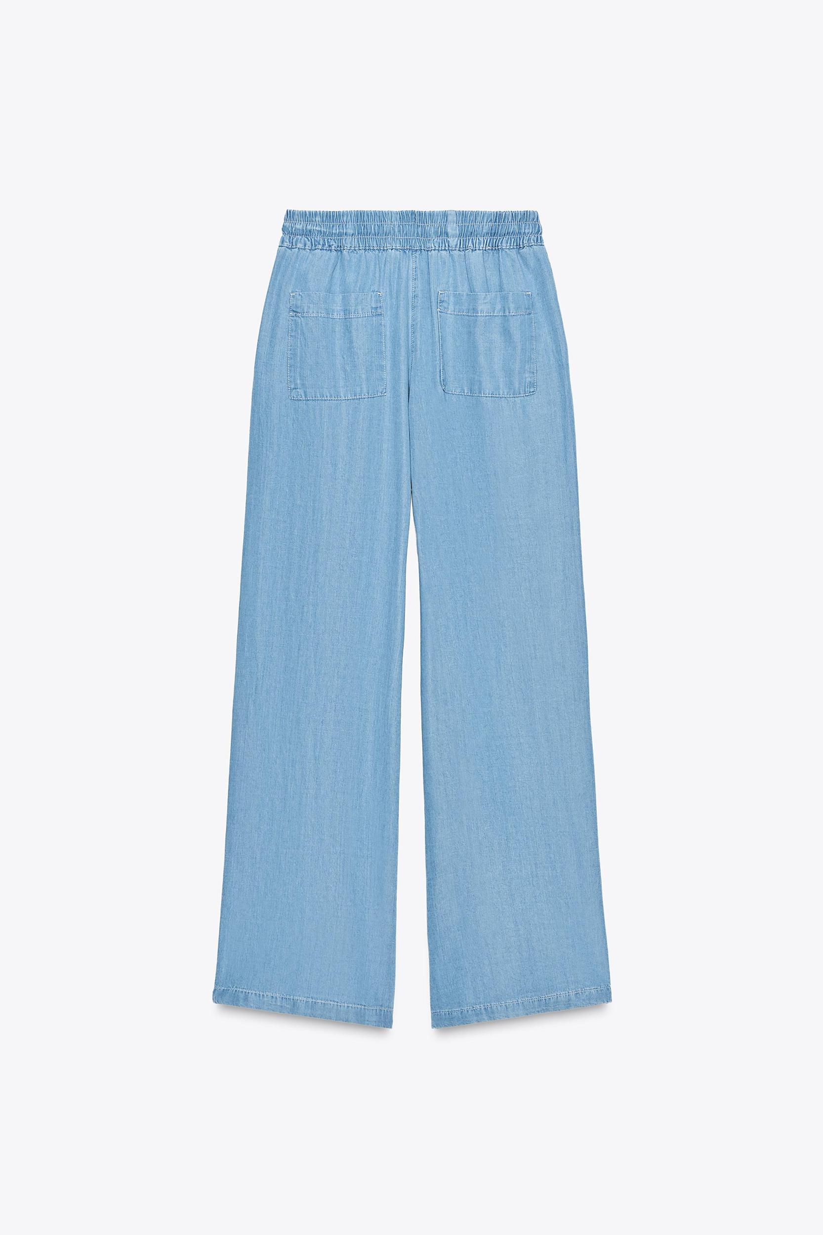 WIDE LEG ELASTIC WAIST PANTS Product Image