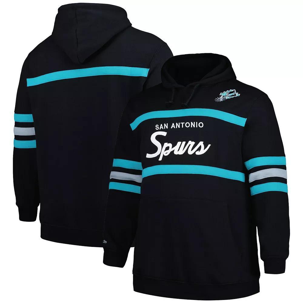 Men's Mitchell & Ness Black San Antonio Spurs Big & Tall Hardwood Classics Head Coach Pullover Hoodie, Size: 2XB Product Image