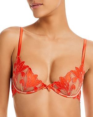 Fleur du Mal Lily Embroidered Plunge Demi Bra Product Image