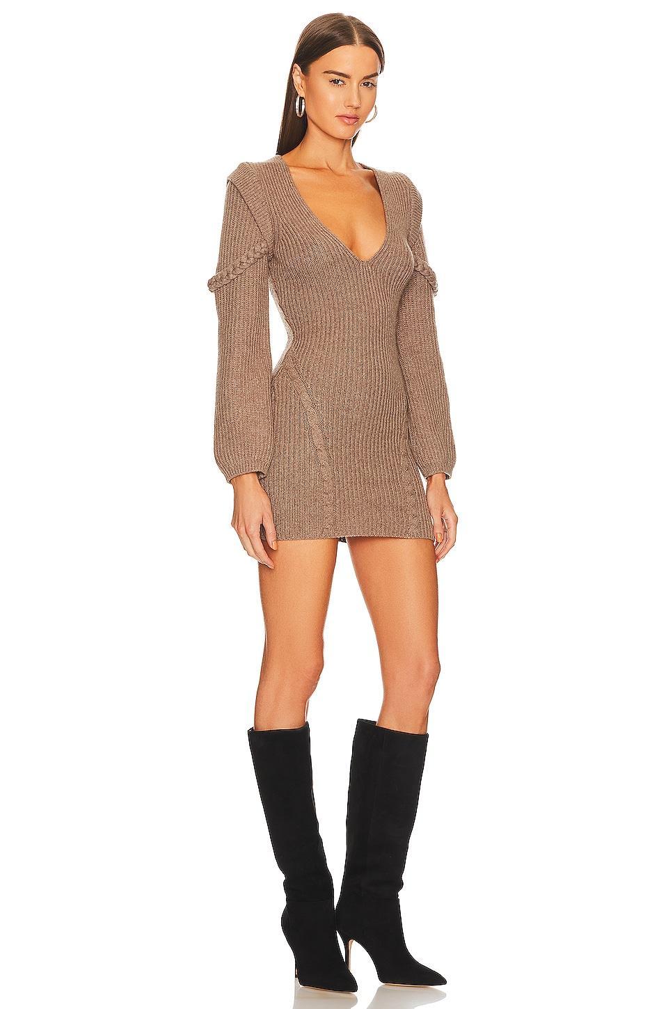 x REVOLVE Malina Deep V Neck Knit Dress Michael Costello Product Image