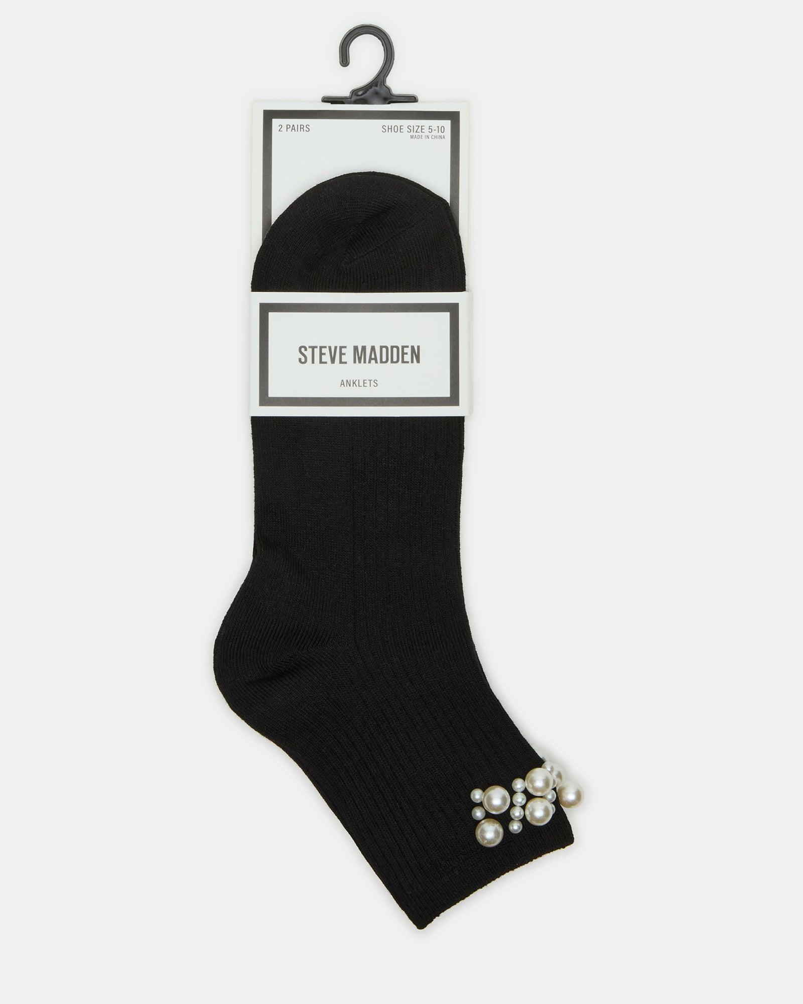 2 PACK PEARL ANKLET SOCKS BLACK MULTI Female Product Image