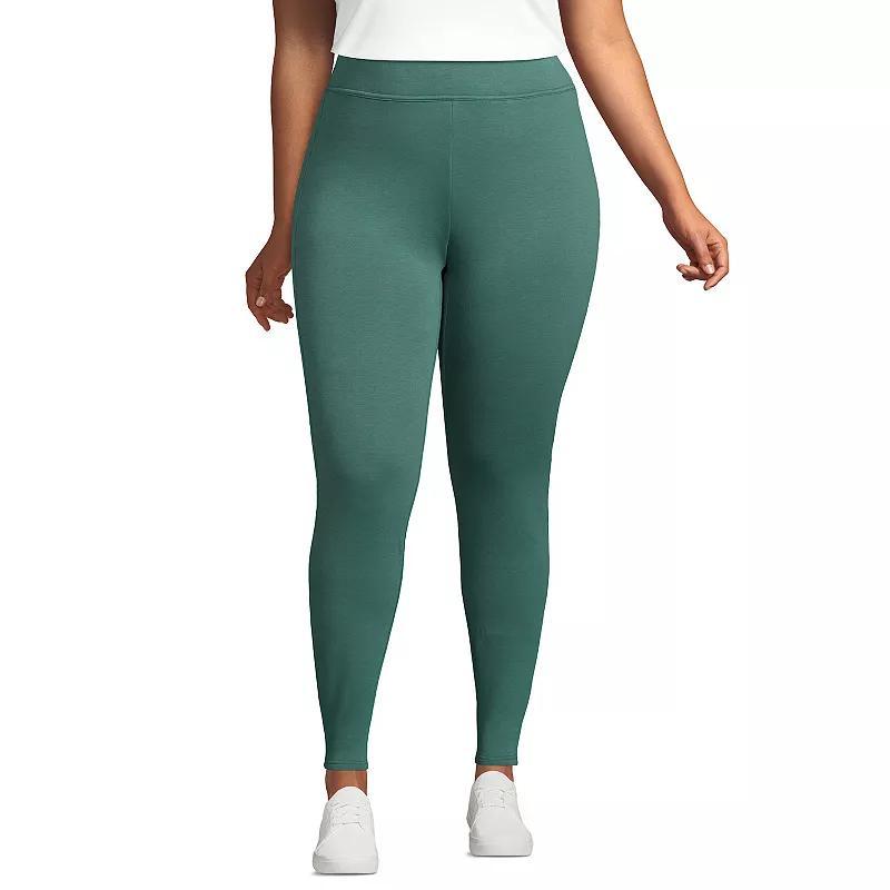 Plus Size Lands' End Serious Sweats Fleece Lined High-Waist Leggings, Women's, Size: 2XL, Deep  Blue Product Image