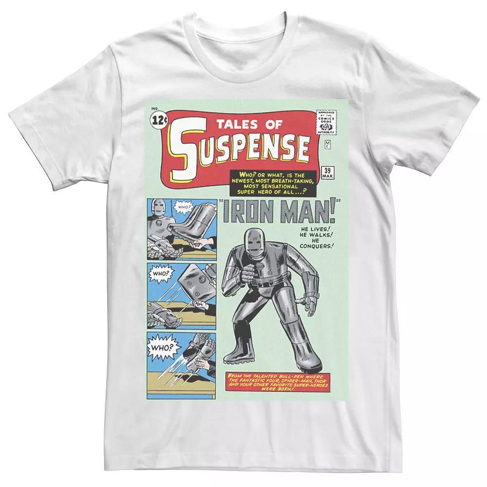 Men's Marvel Avengers Iron Man Classic Suspense Comic Cover Graphic Tee, Size: 3XL, White Product Image