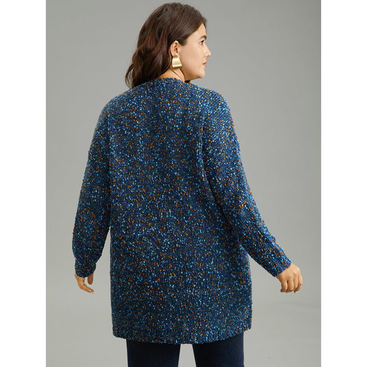 Plus Size Color Textured Open Front Cardigan Aegean Women Casual Loose Long Sleeve Dailywear Cardigans BloomChic 28/5X Product Image