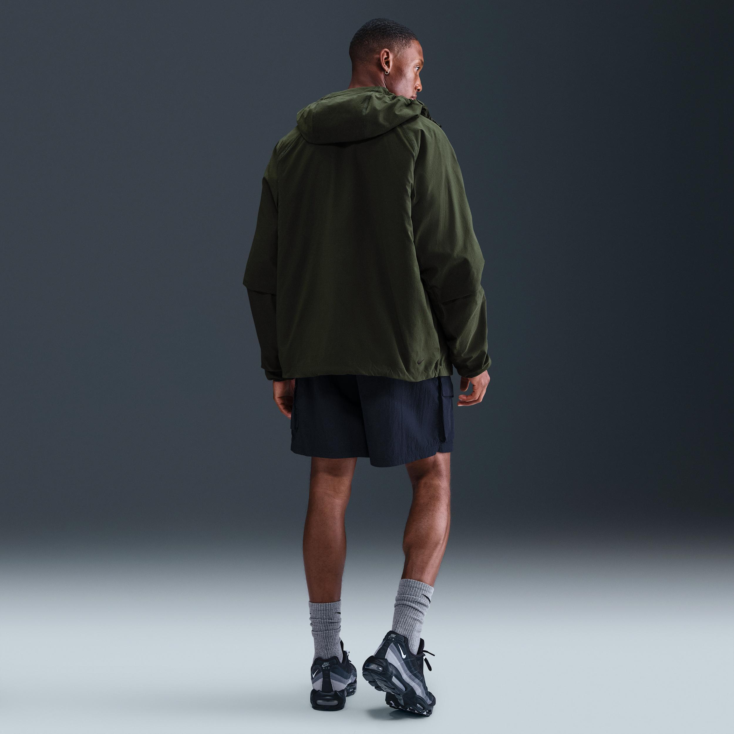 Nike Mens Tech Windrunner Woven Full-Zip Jacket in Sequoia/Black Product Image