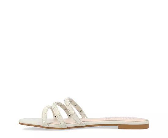 Journee Camarie Women's Embellished Strappy Sandal, Size: 8.5, Beige Product Image