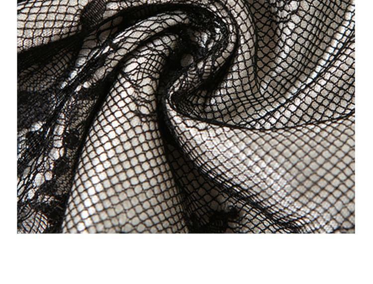 Floral Asymmetrical Lace Tube Top / High Waist Midi Pencil Skirt Product Image