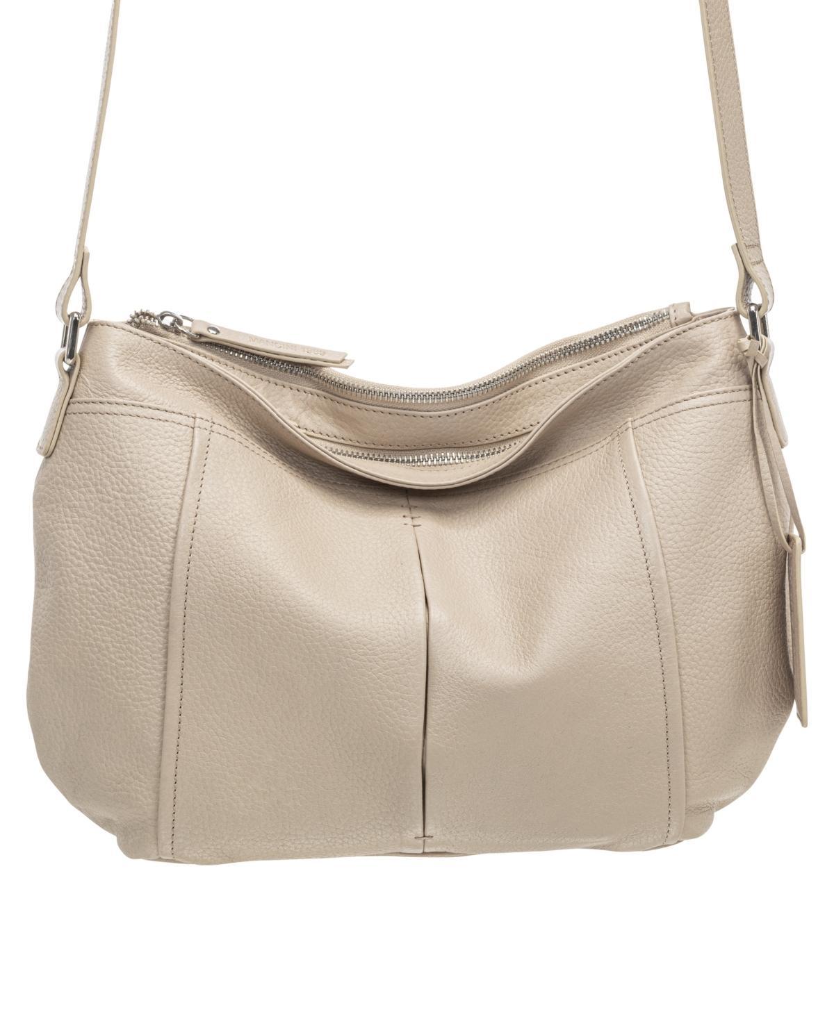 Mancini Womens Pebbled Scarlet Crossbody Hobo Bag Product Image