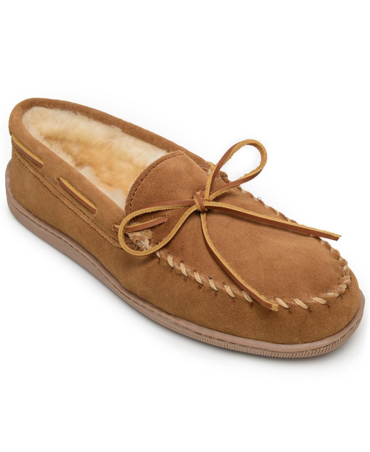 Minnetonka Mens Sheepskin Hardsole Moccasin Slippers Product Image