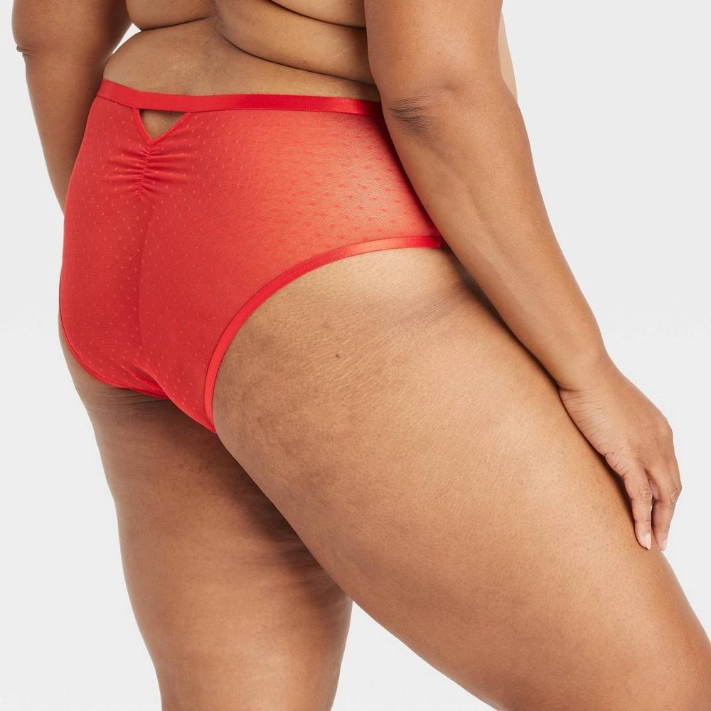 Womens Fashion Lace Cheeky Underwear - Auden Wowzer Red 4X Product Image