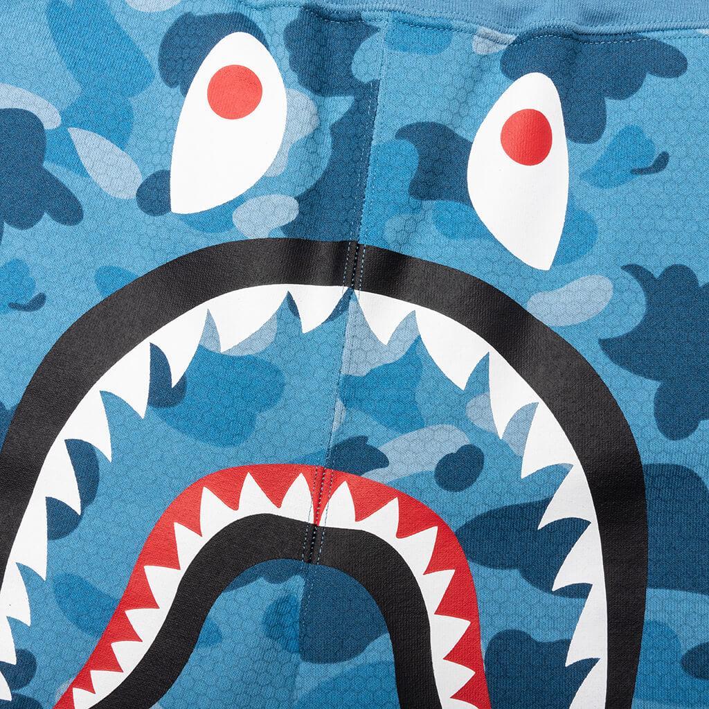 Honeycomb Camo Shark Sweat Shorts - Blue Male Product Image
