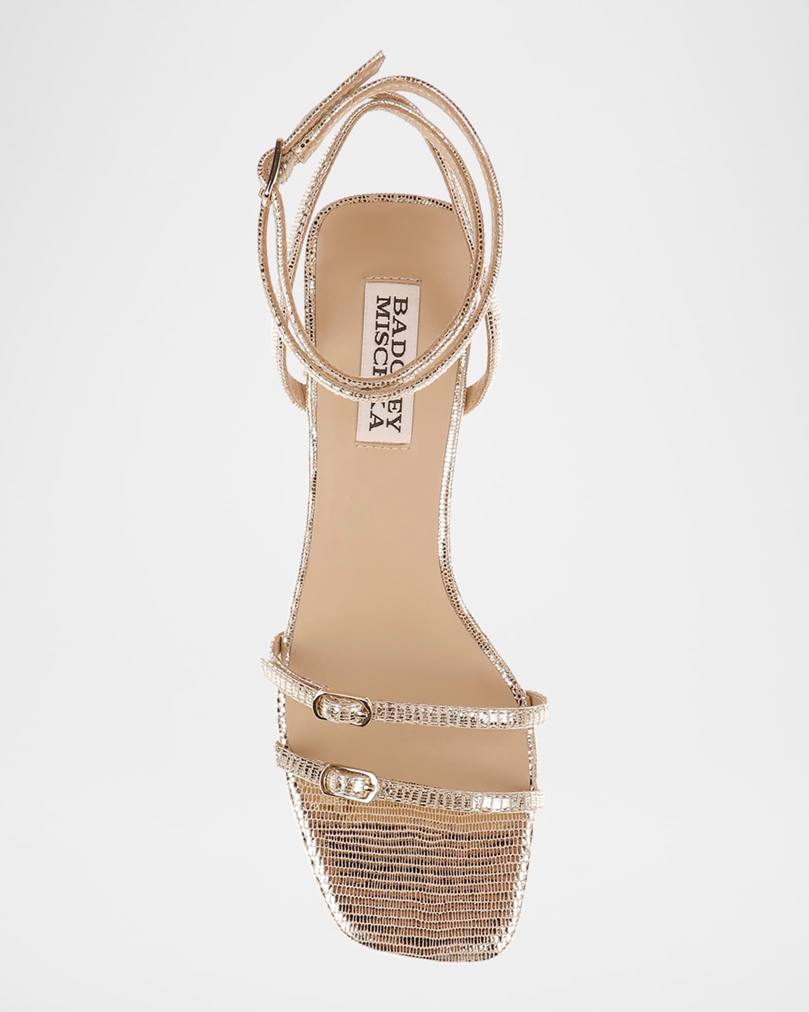 Dania Ankle-Strap Buckle Leather Sandals Product Image