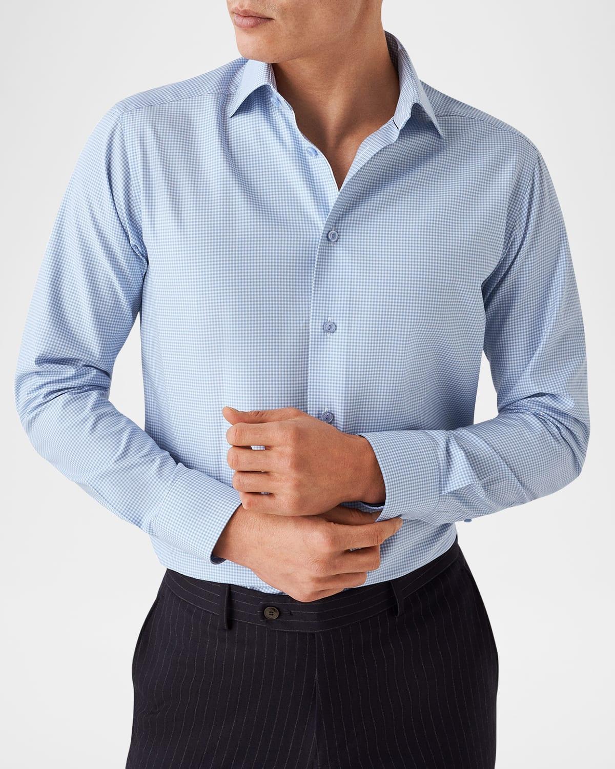 Mens Contemporary Fit Micro-Check Dress Shirt Product Image
