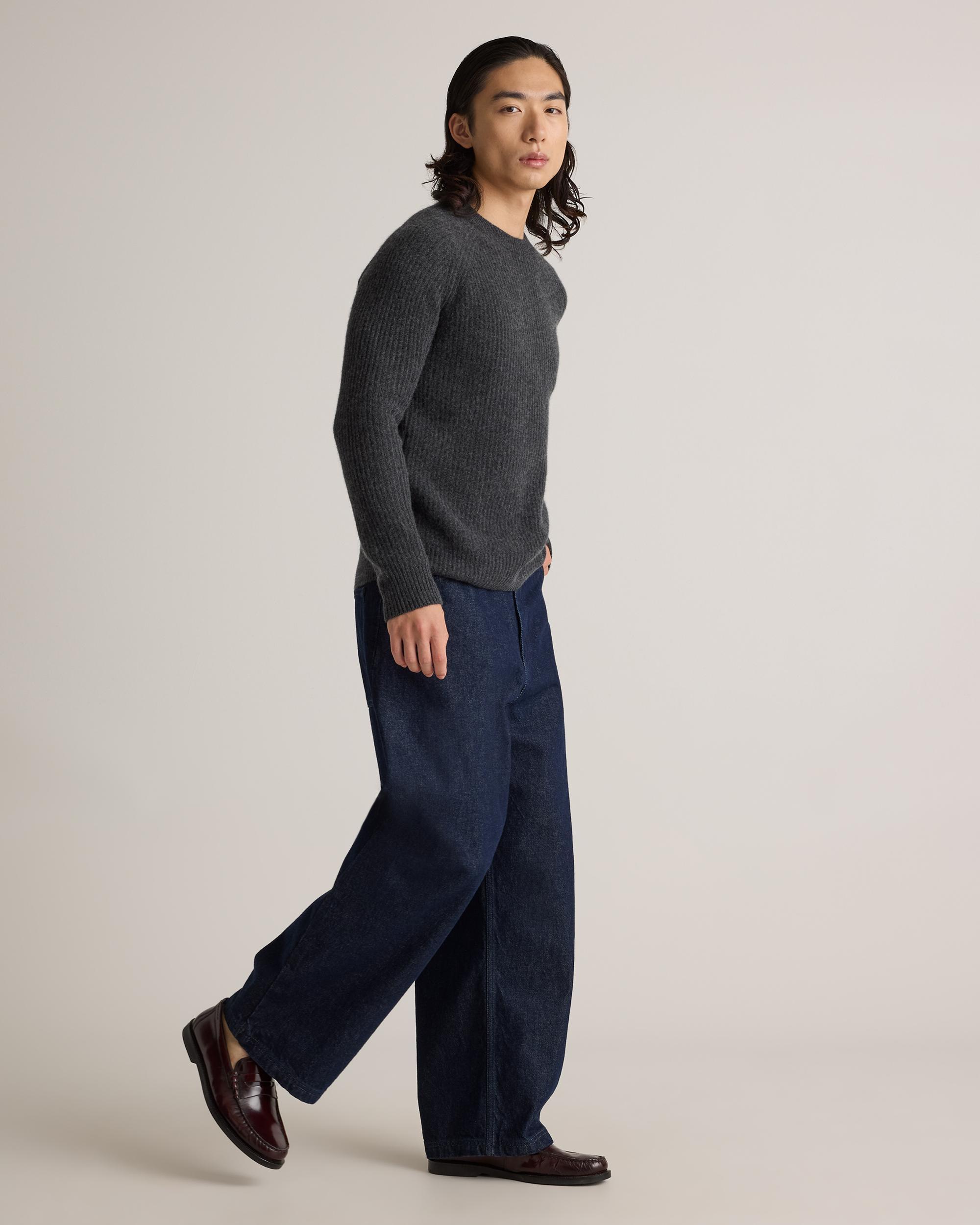Quince | Men's Mongolian Cashmere Fisherman Crewneck Sweater Product Image