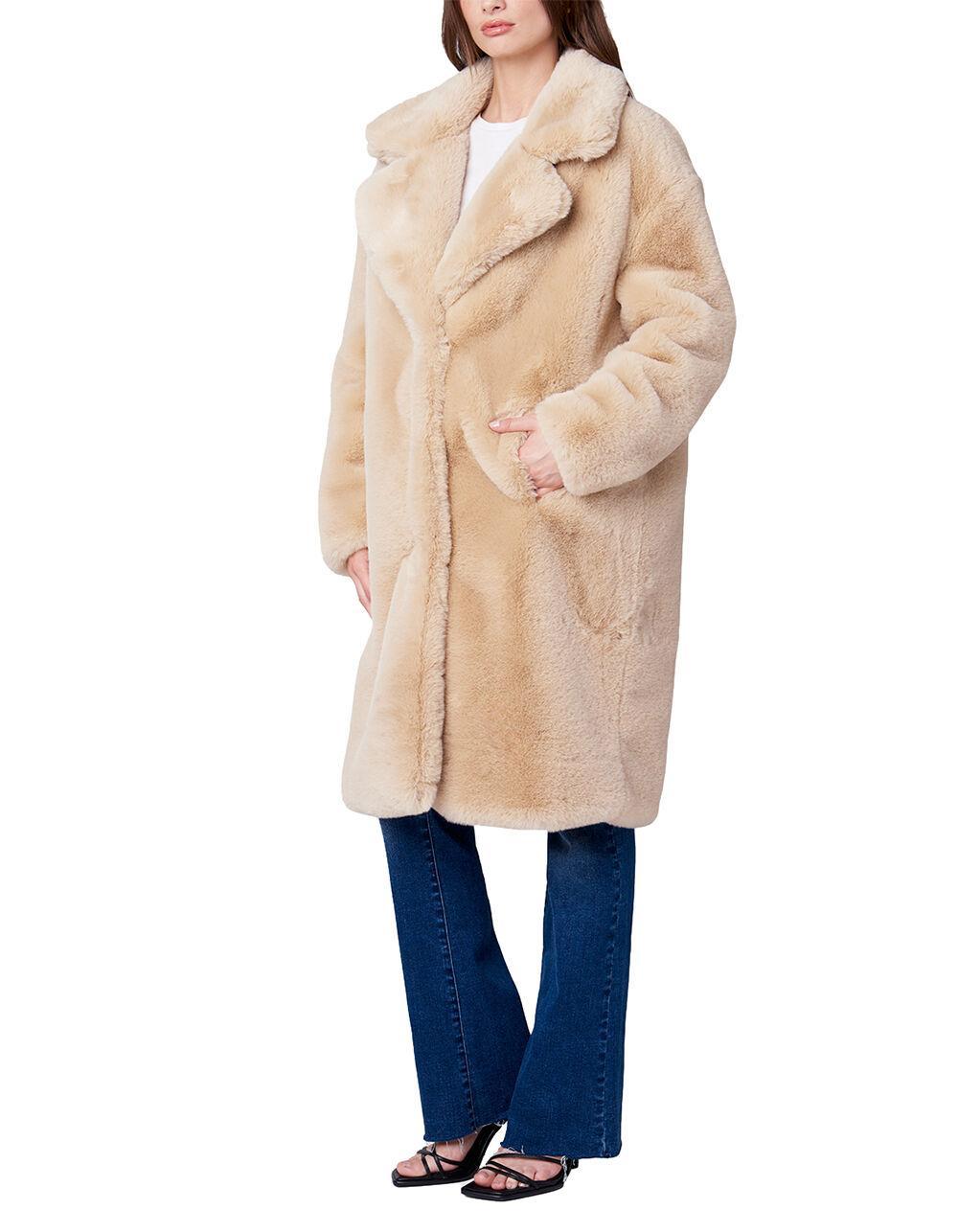 BLANK NYC Oatmeal Crush Long Faux Fur Womens Coat Product Image