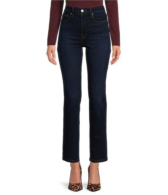 Good American Soft-Tech Good Classic Slim High Rise Straight Jeans Product Image