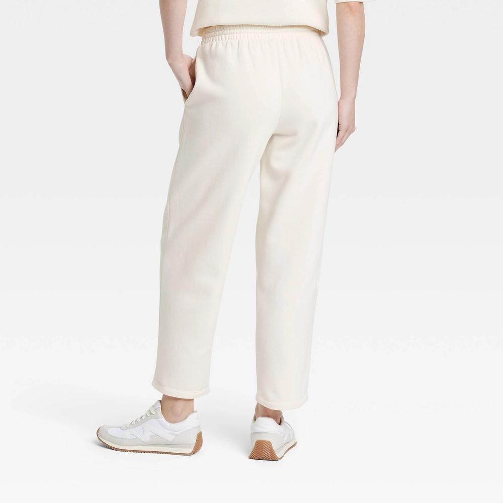 Womens Leisure Studio Mid-Rise Barrel Leg Sweatpants - Universal Thread Cream XS: Elastic Waistband Product Image