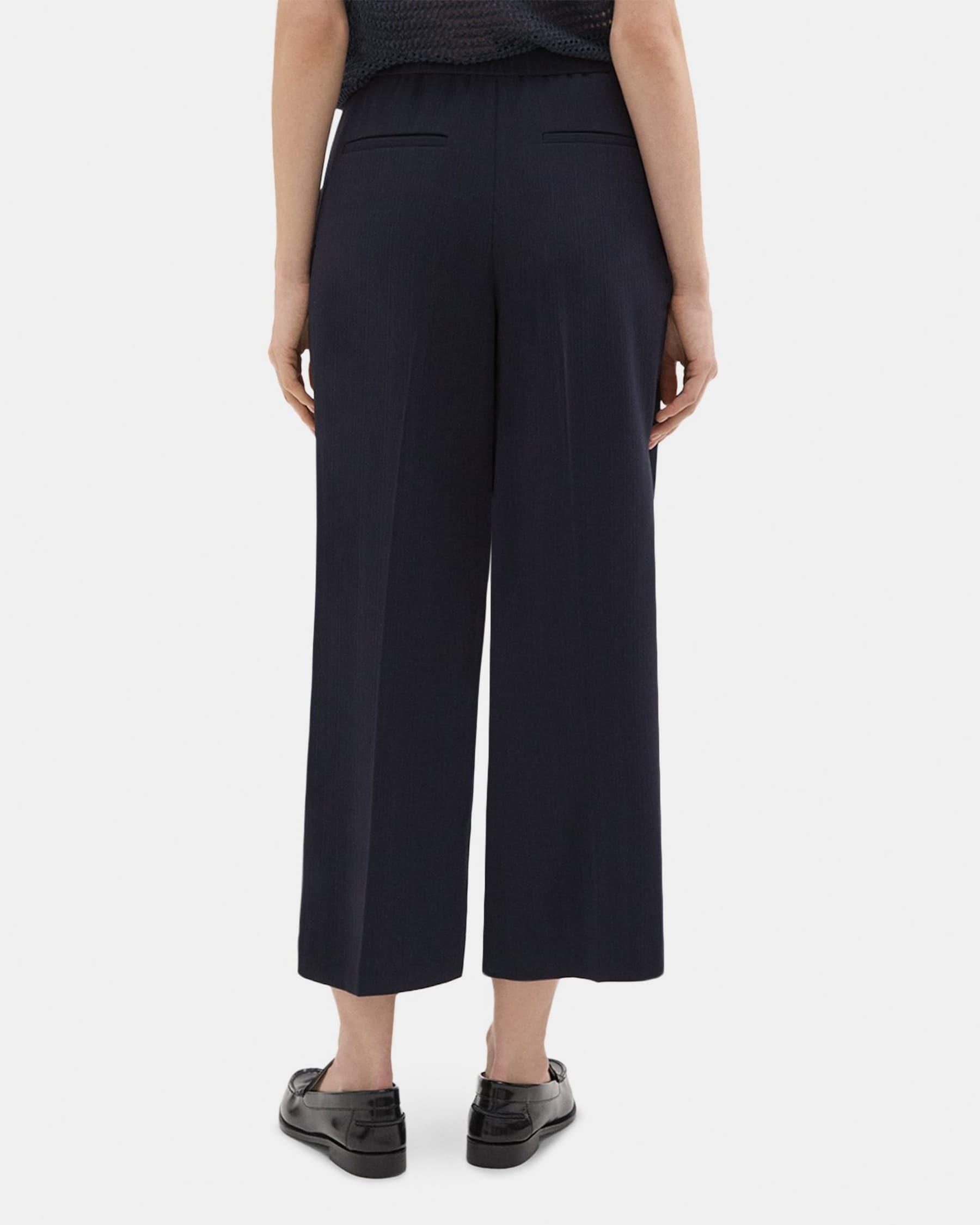 Straight Pull-On Pant in Striped Admiral Crepe Product Image