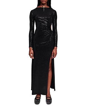 Maje Long Sleeve Sequined Gown Product Image