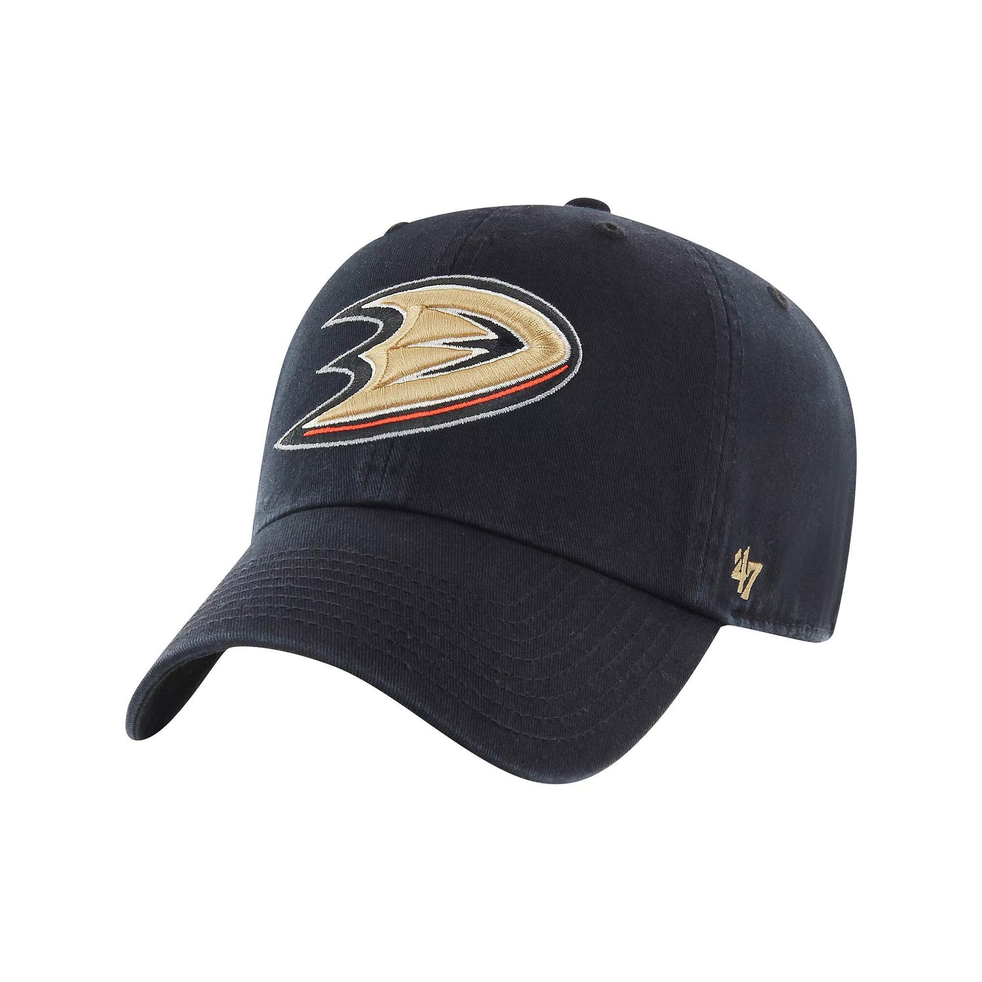 Men's '47 Black Anaheim Ducks Core Logo Clean Up Adjustable Hat, Dks Black Product Image