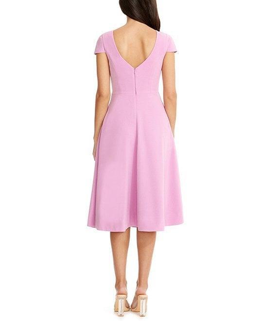 Dress the Population Livia Boat Neck Cap Sleeve Pleated Side Pocket Dress Product Image
