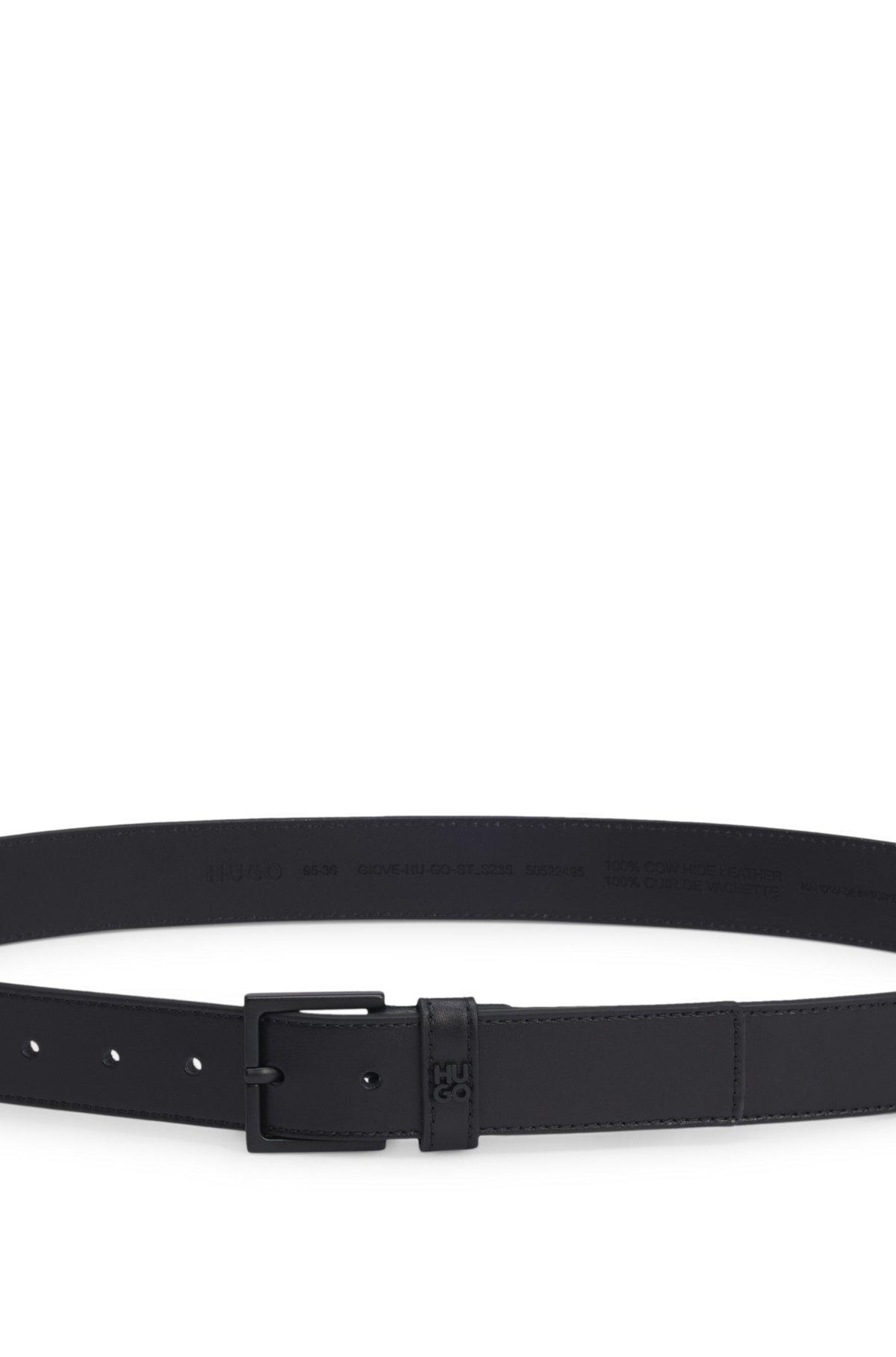 Woven-leather belt with logo-stamped keeper Product Image