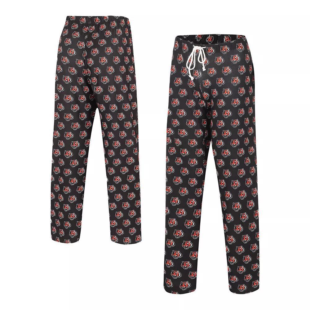 Women's Concepts Sport Black Cincinnati Bengals Gauge Allover Print Sleep Pants, Size: 2XL Product Image