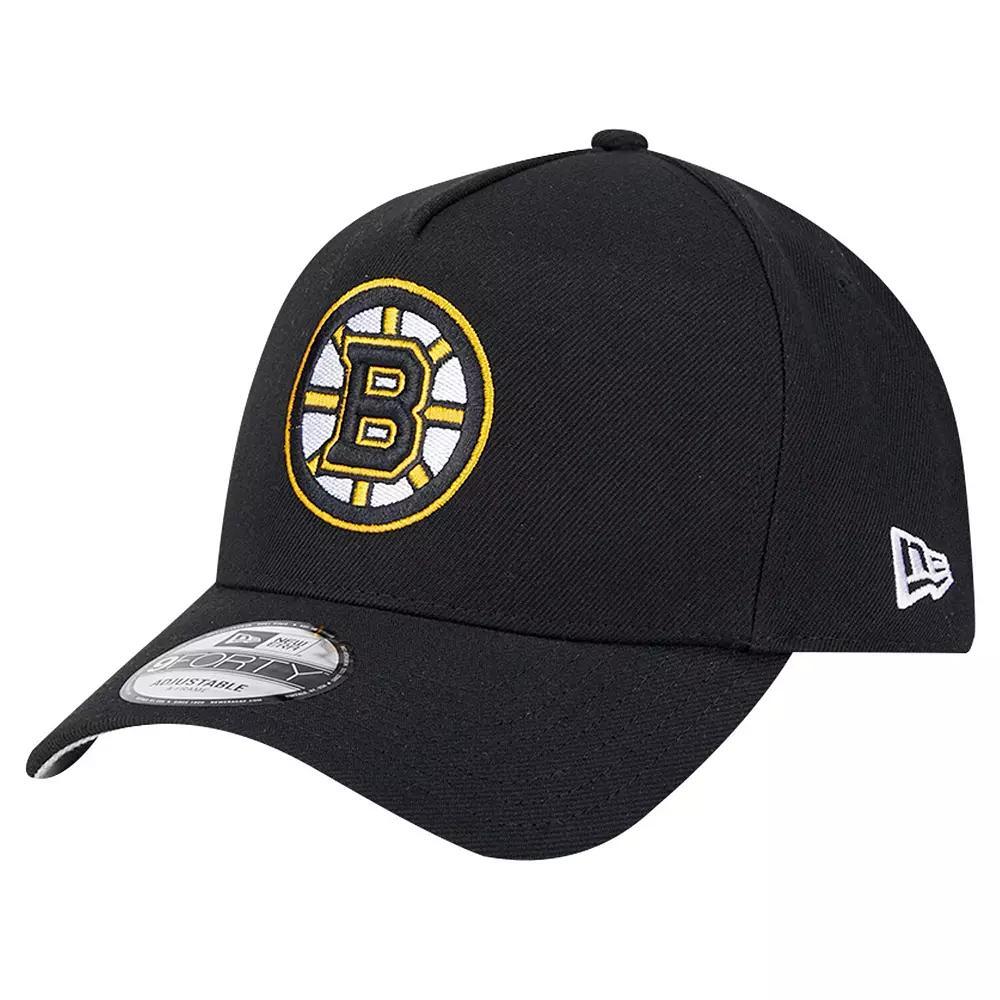 Men's New Era  Black Boston Bruins Core A-Frame 9FORTY Adjustable Hat Product Image
