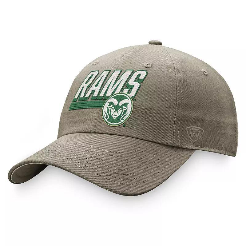 Men's Top of the World Khaki Colorado State Rams Slice Adjustable Hat, Beig K Product Image