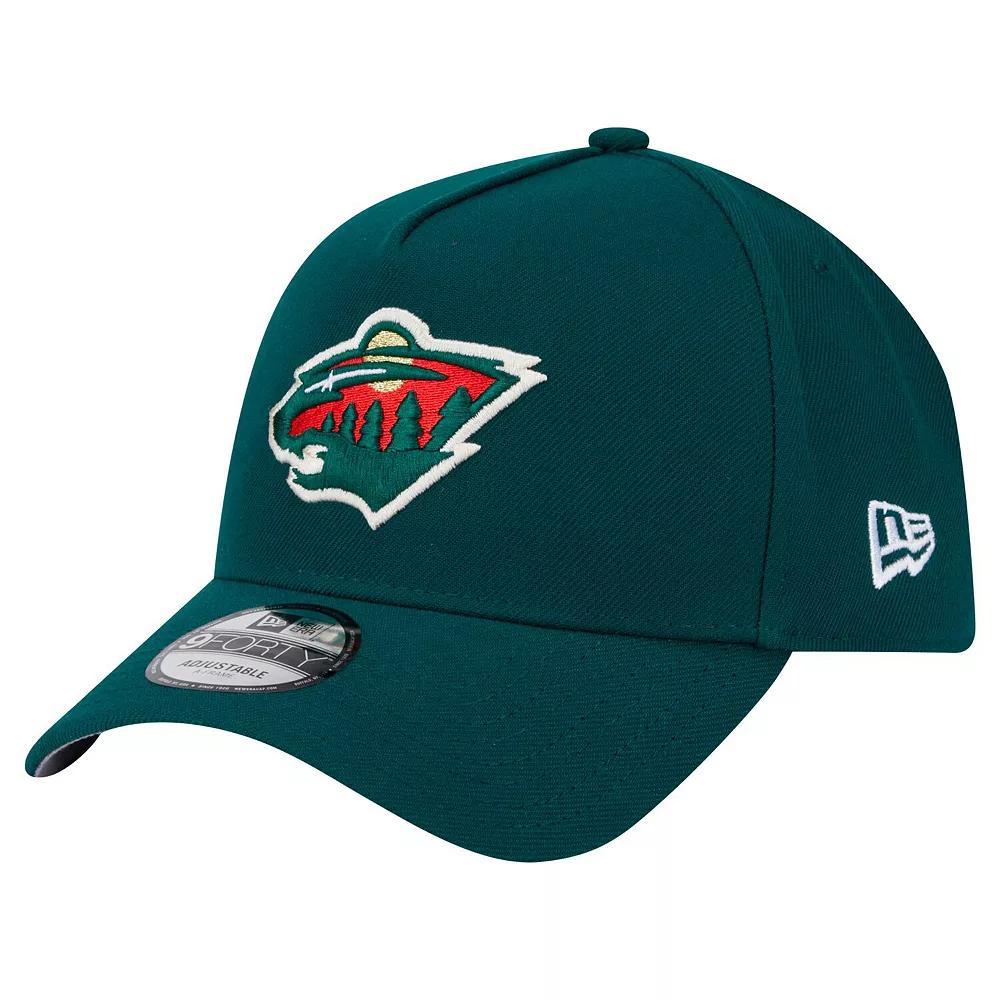 Men's New Era  Green Minnesota Wild Core A-Frame 9FORTY Adjustable Hat Product Image