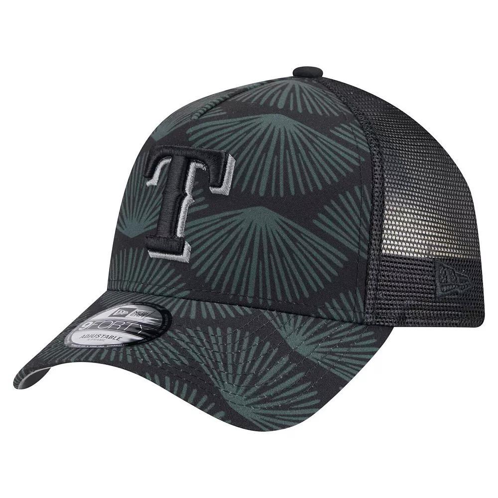 Mens New Era Texas Rangers 9FORTY A-Frame Trucker Adjustable Hat Product Image