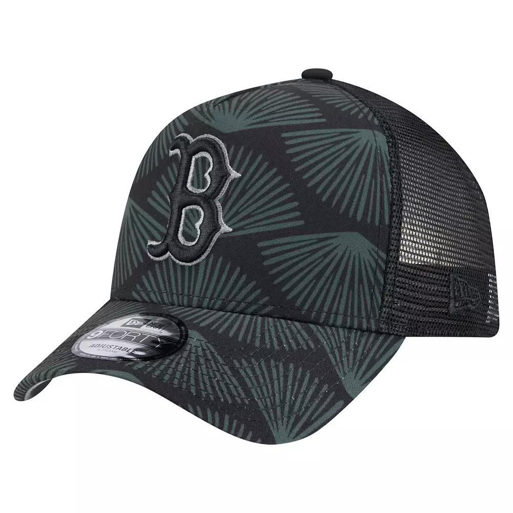 Men's New Era  Black Boston Red Sox 9FORTY A-Frame Trucker Adjustable Hat Product Image