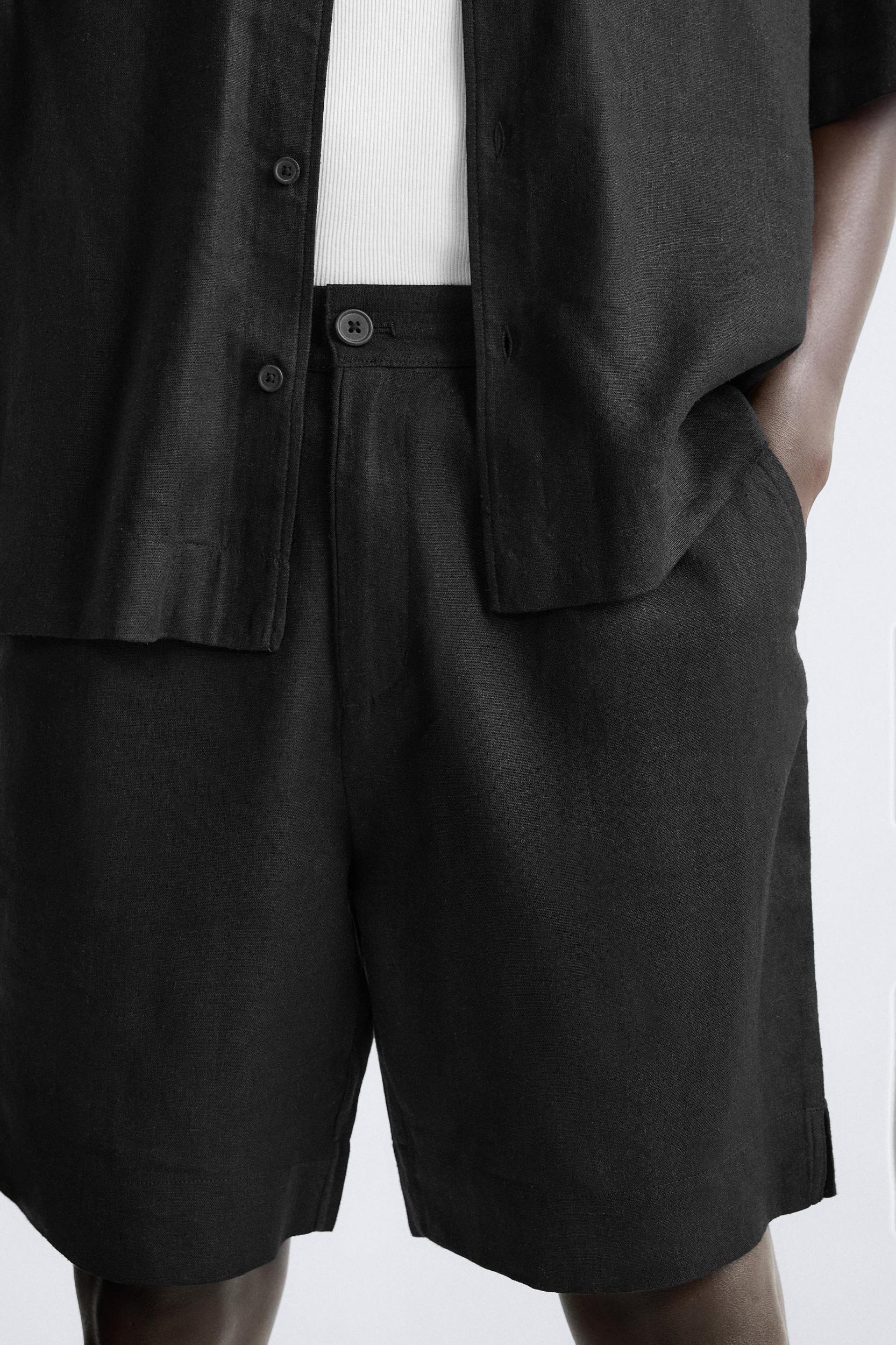 LINEN - VISCOSE PLEATED SHORTS Product Image