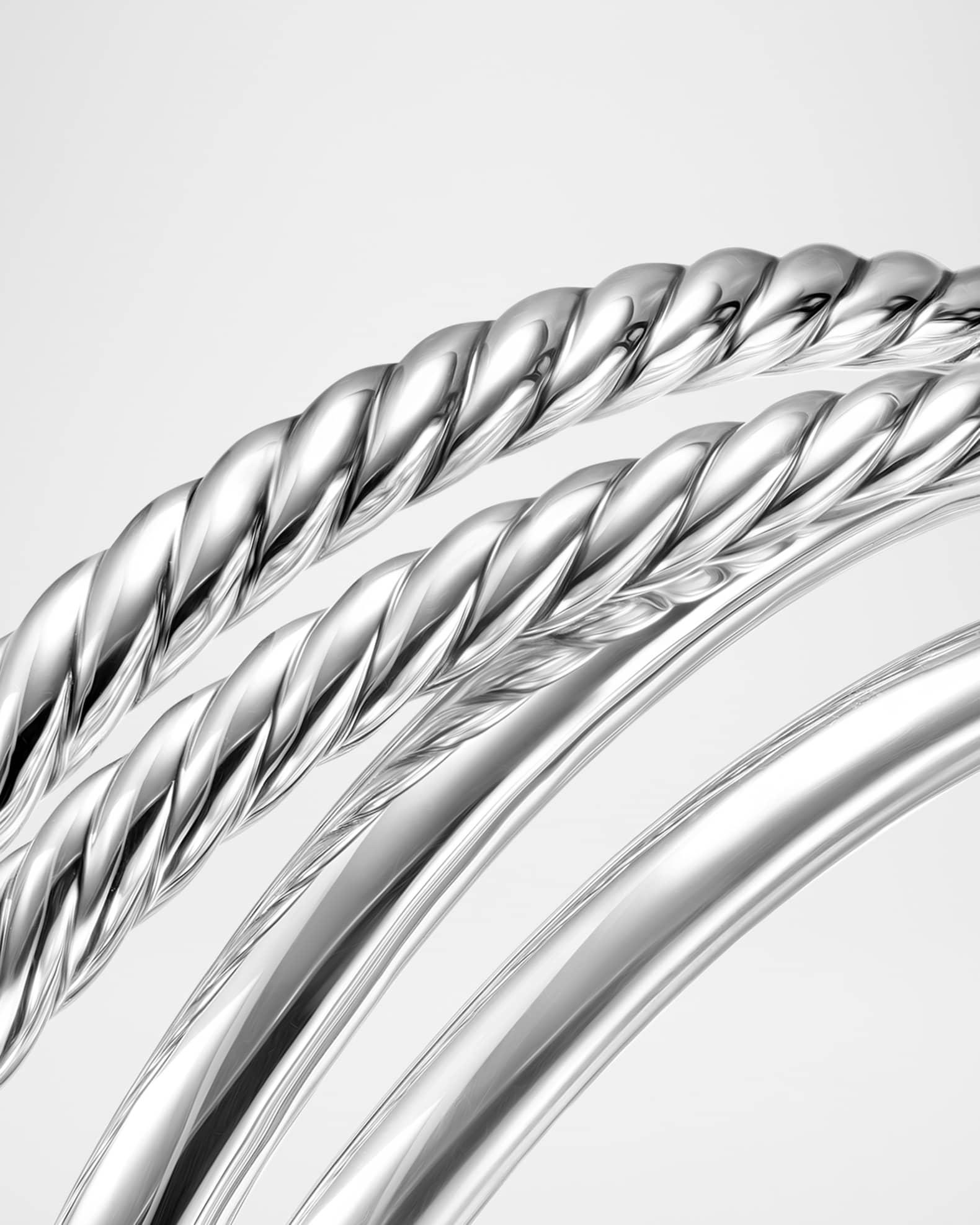 Bold Crossover 3 Row Bracelet in Sterling Silver, 20mm Product Image