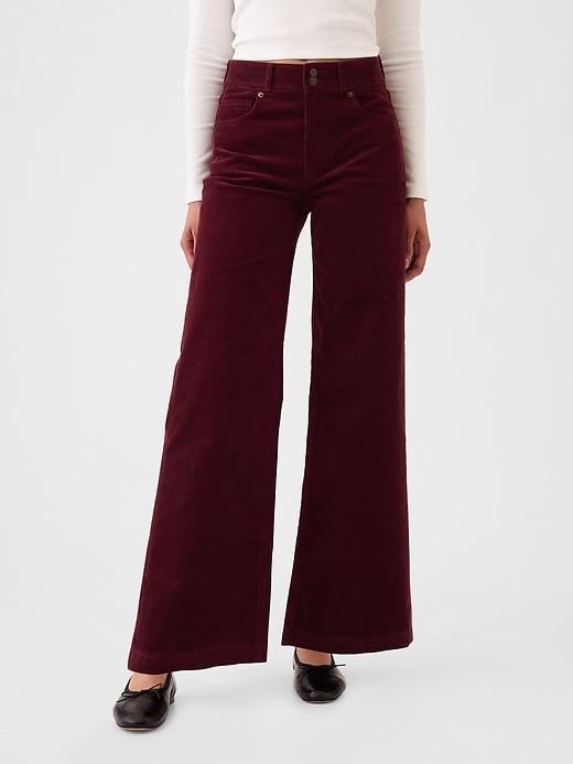 High Rise Corduroy Stride Wide-Leg Pants Product Image