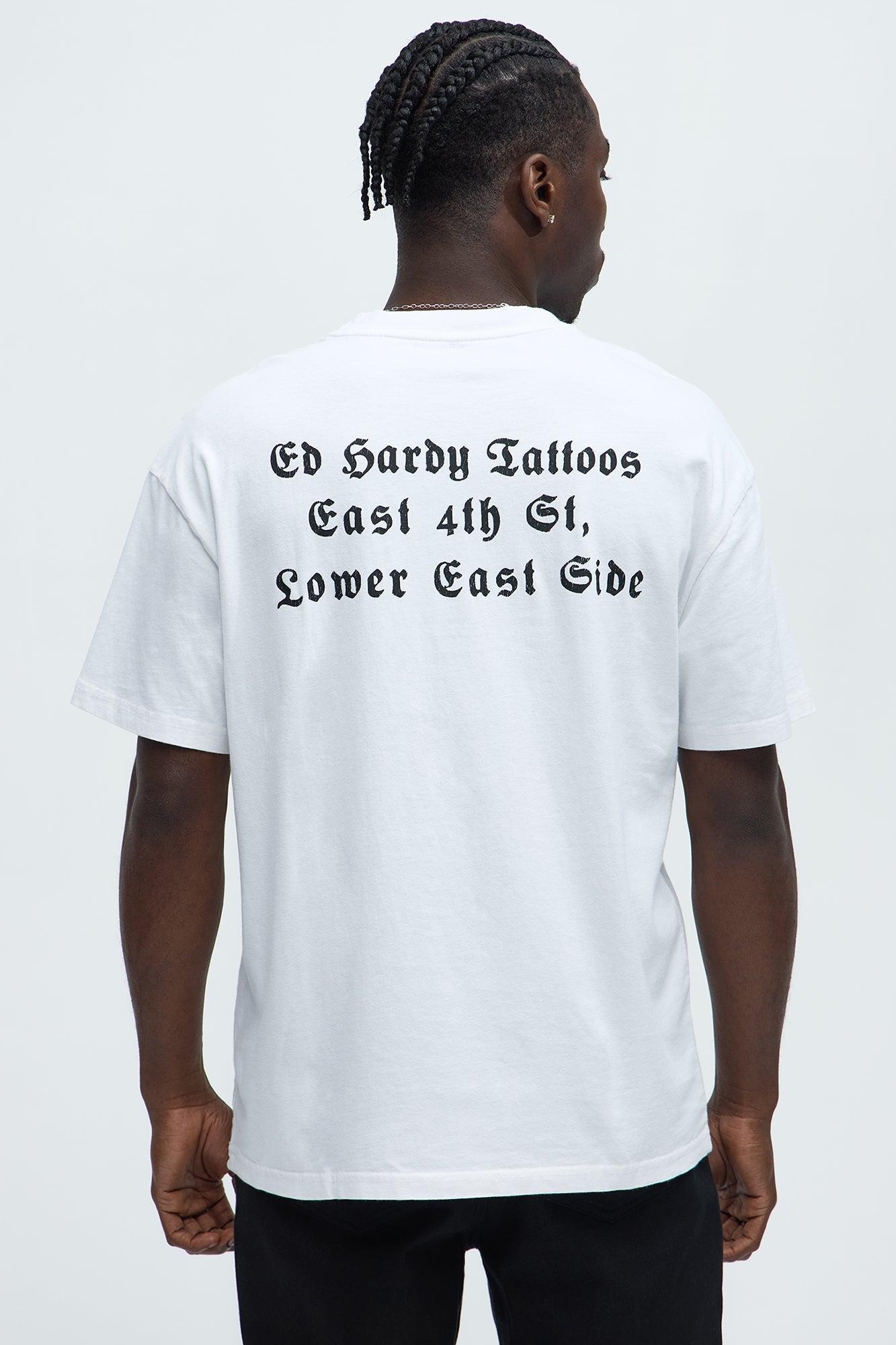 Ed Hardy Eagle Snake Oversized Short Sleeve Tee - Ivory Product Image