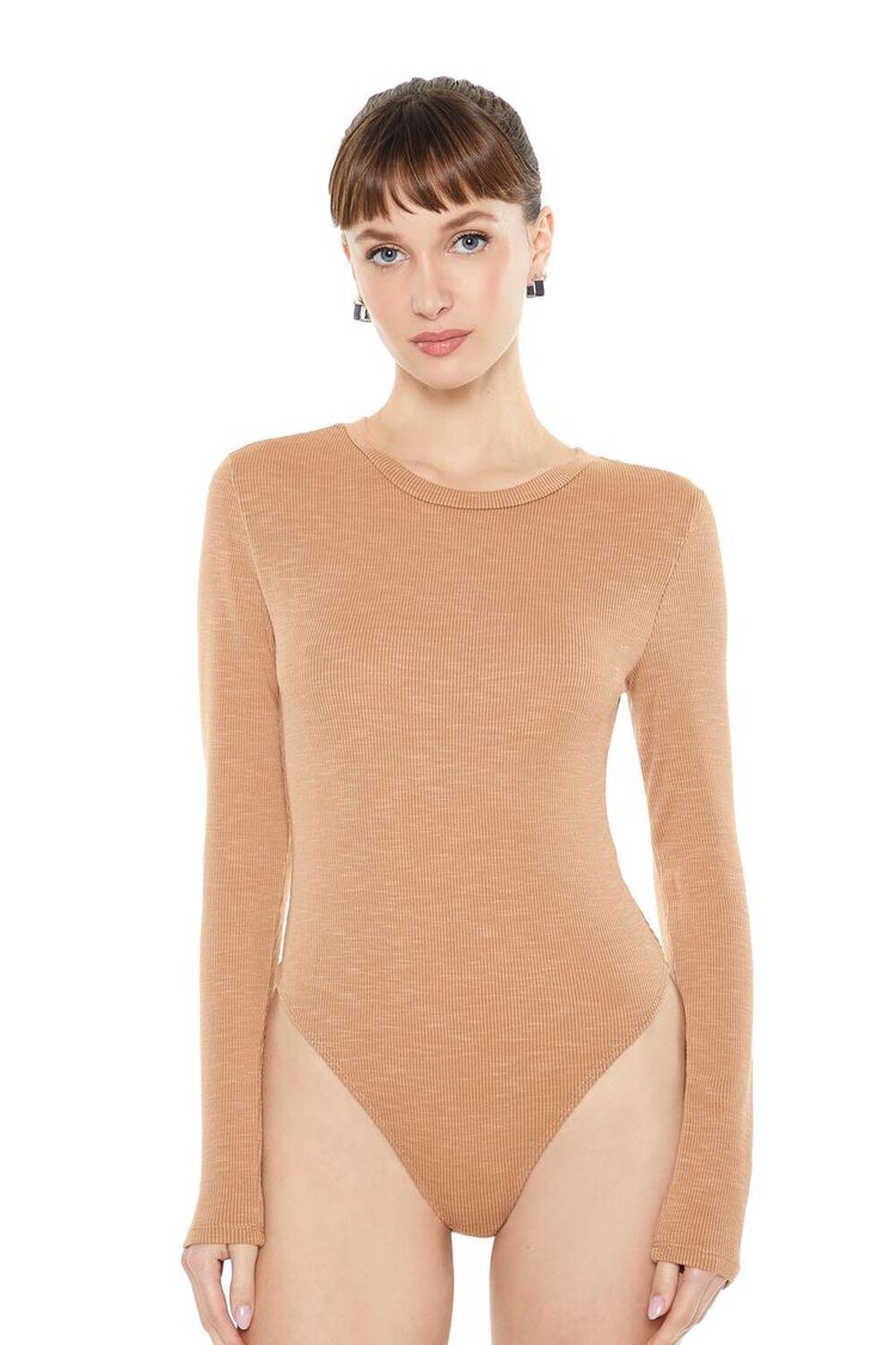 Ribbed Long-Sleeve Bodysuit | Forever 21 Product Image