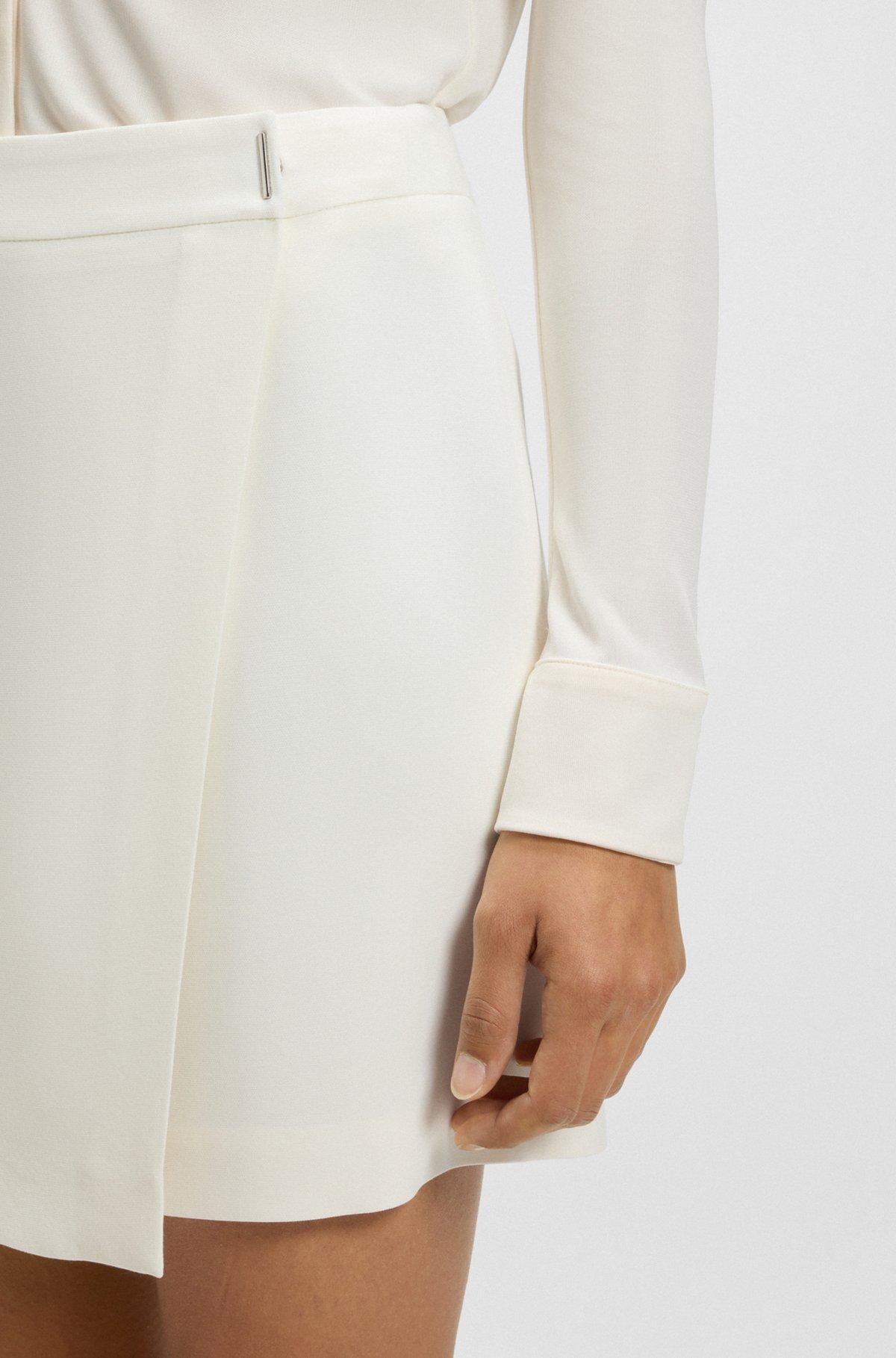 Crepe mini skirt with wrap front Product Image
