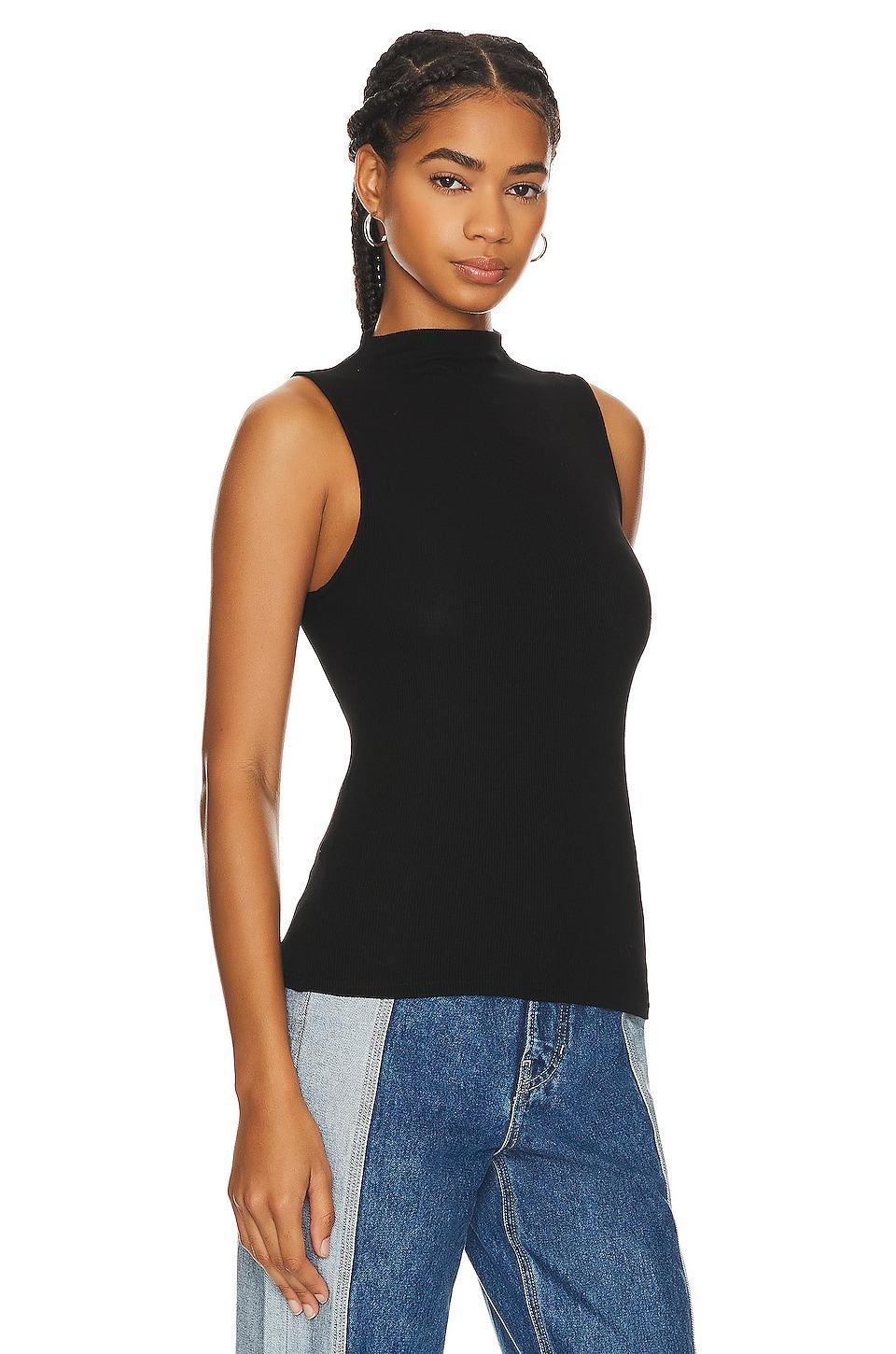 Silk Knit Rib Sleeveless Mockneck Enza Costa Product Image