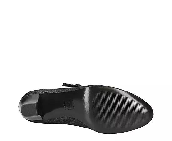 Women's Meryl by Easy Street Asymmetrical Mary Jane Pumps, Size: 6, Black Lace Product Image