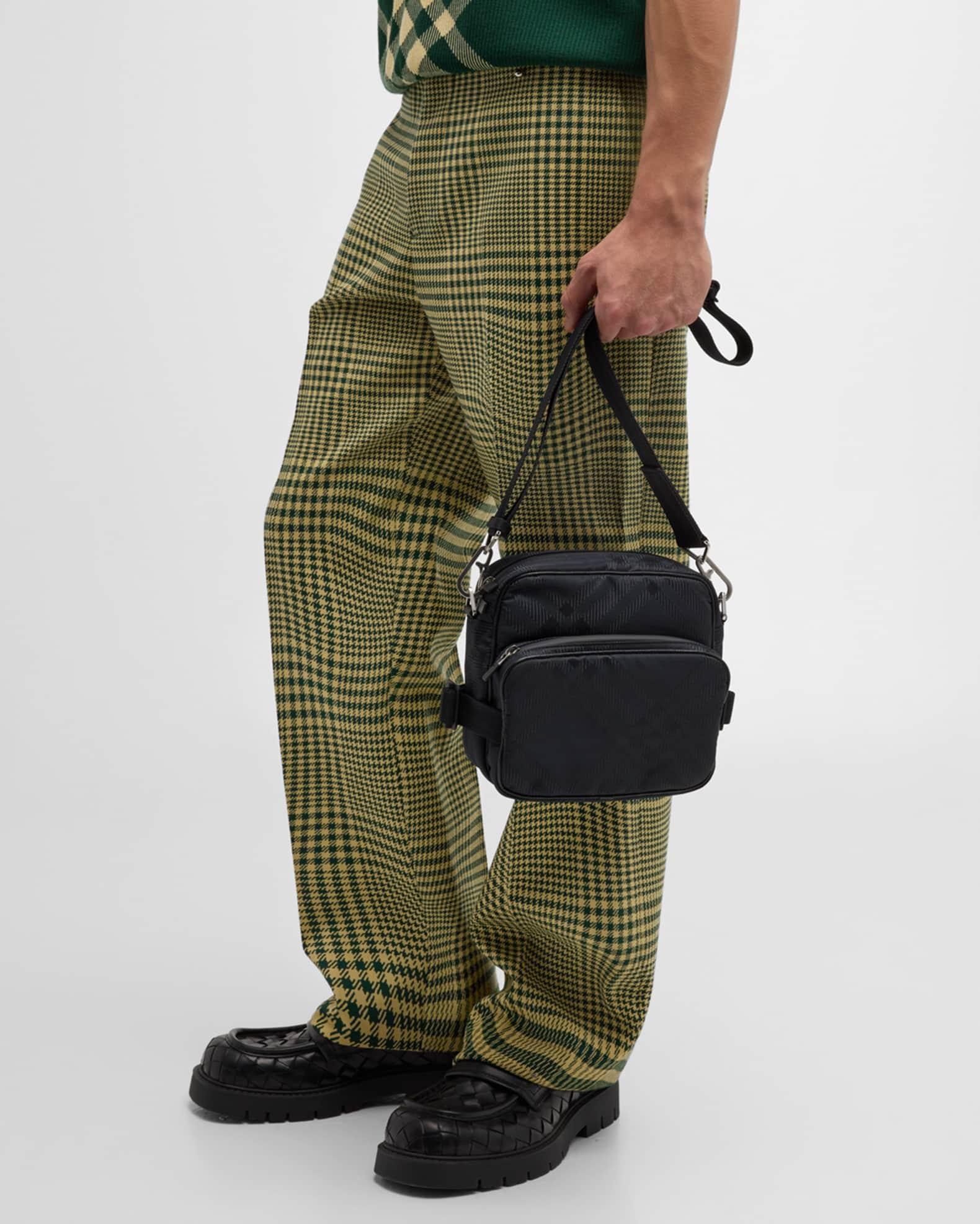 Men's Check Jacquard Crossbody Bag Product Image