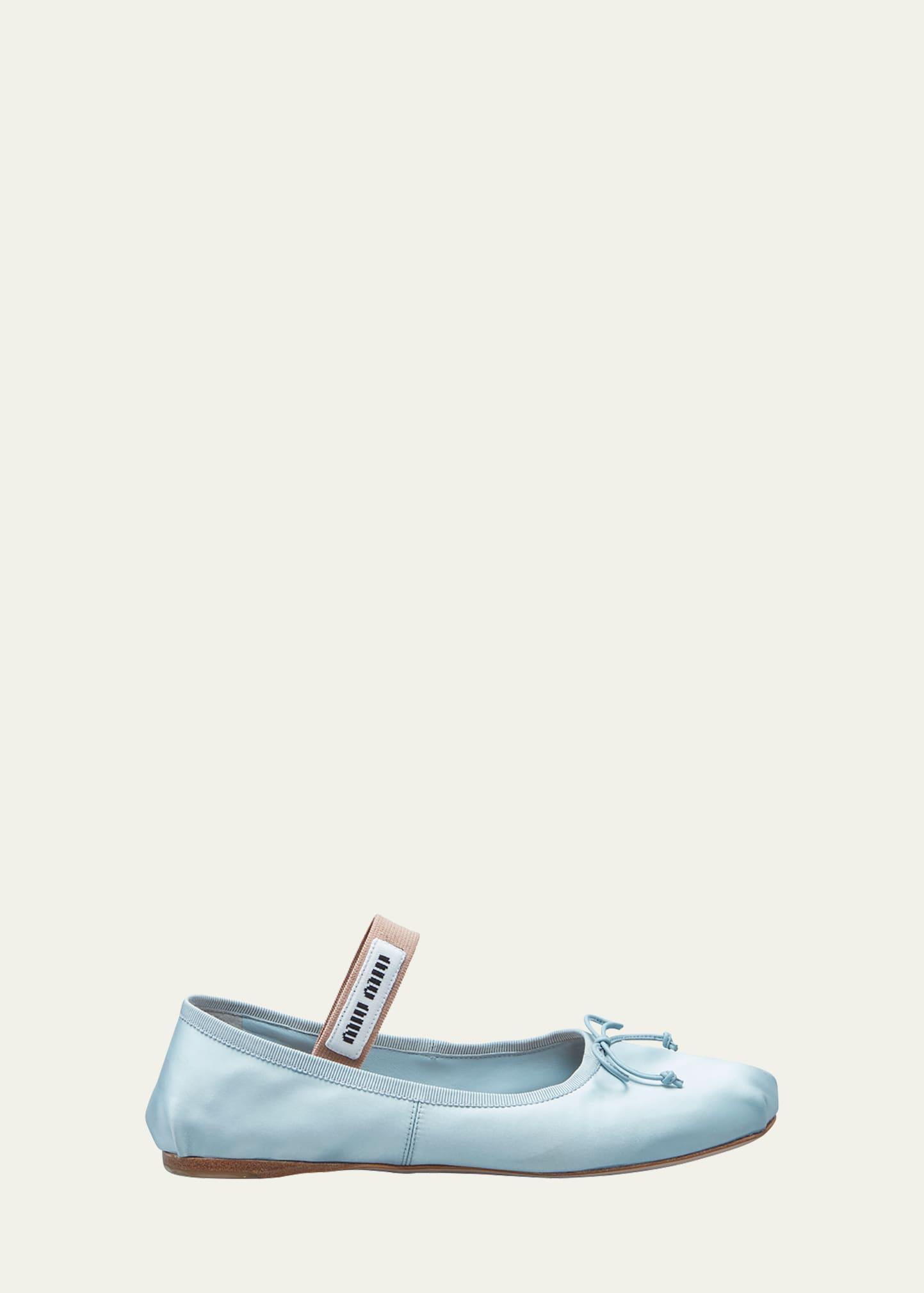 Satin Bow Ballerina Flats Product Image