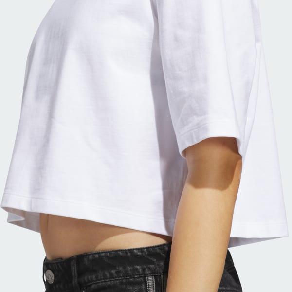 adidas Essentials Crop Tee Black 2XL Womens Product Image