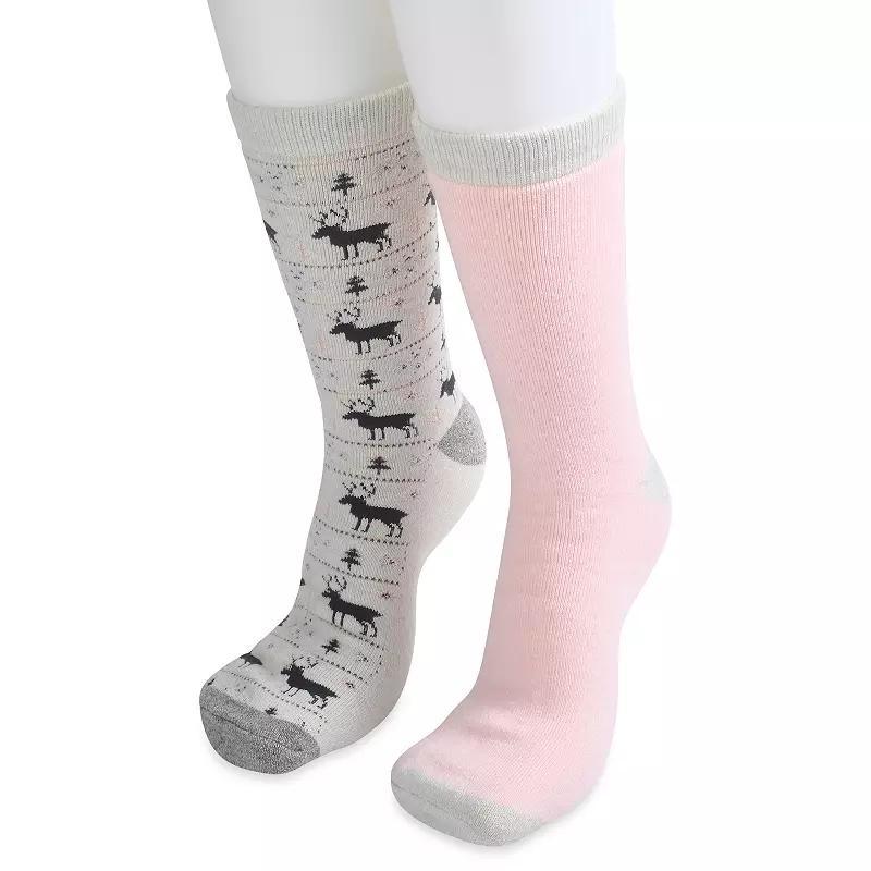 Women's GaaHuu 2 Pack Cushioned Thermal Socks, Size: 9-11, Natural Reindeer Product Image