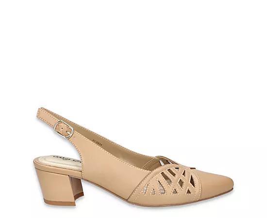 Easy Street Bizzy Women's Slingback Pumps, Size: 7 Wide, White Product Image
