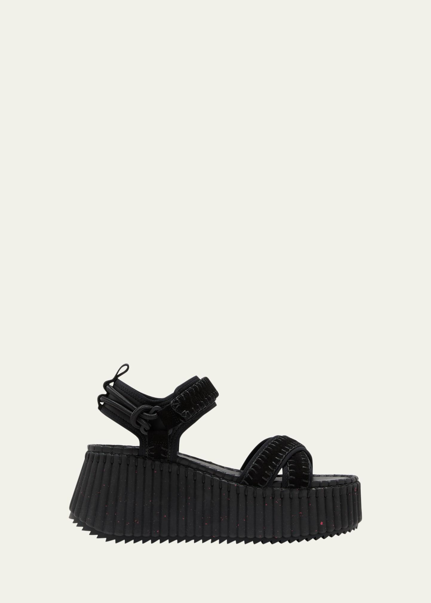 Nama Stitch Ankle-Strap Flatform Sandals Product Image